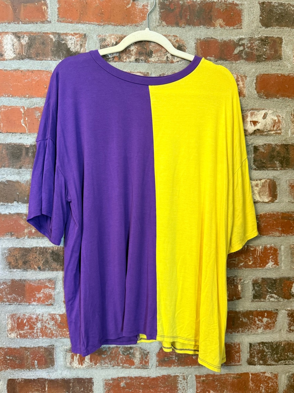 T199 -Timing Purple and Yellow Colorblock Women's Top